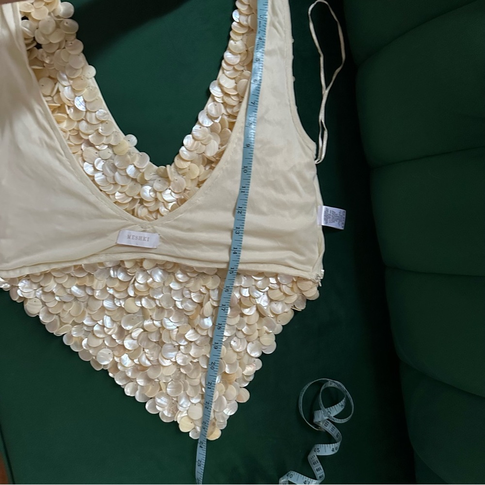 Meshki willow- mother of pearl halter top- pearl - Picture 8 of 14